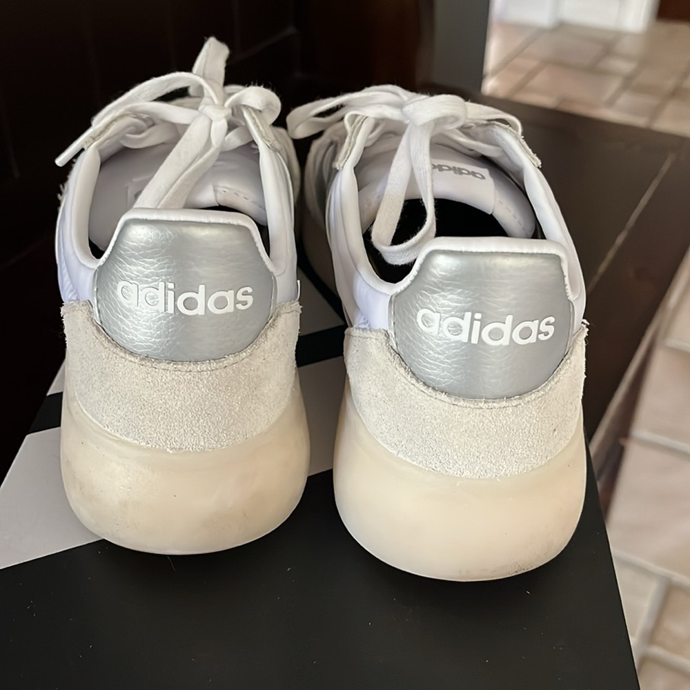 Adidas White and Silver Casual Sneakers - Picture 2 of 4